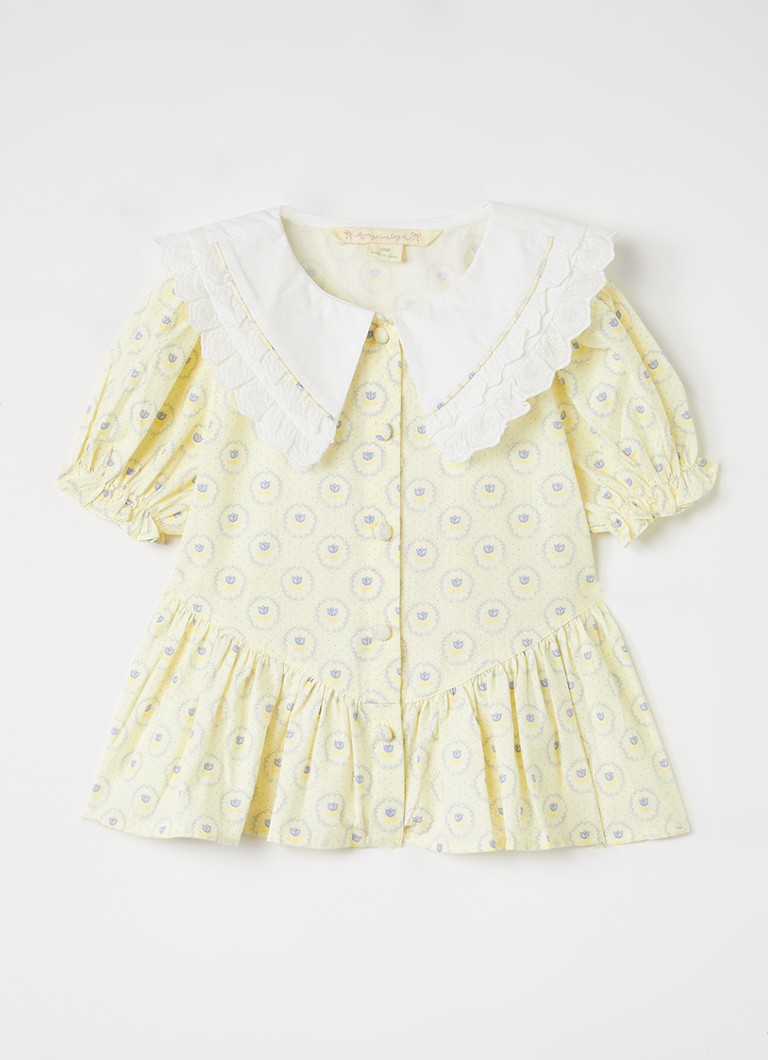 Konges Sløjd Meisjes Coeur blousejurk met bloemenprint in de kleur Beige, maat: 18M=86
