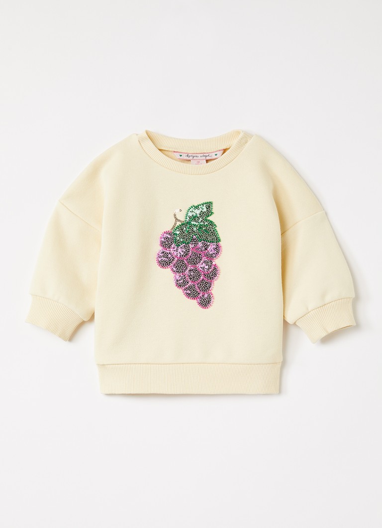 Konges Sløjd Meisjes Lou sweater met pailletten in de kleur Lichtgeel, maat: 3Y=98