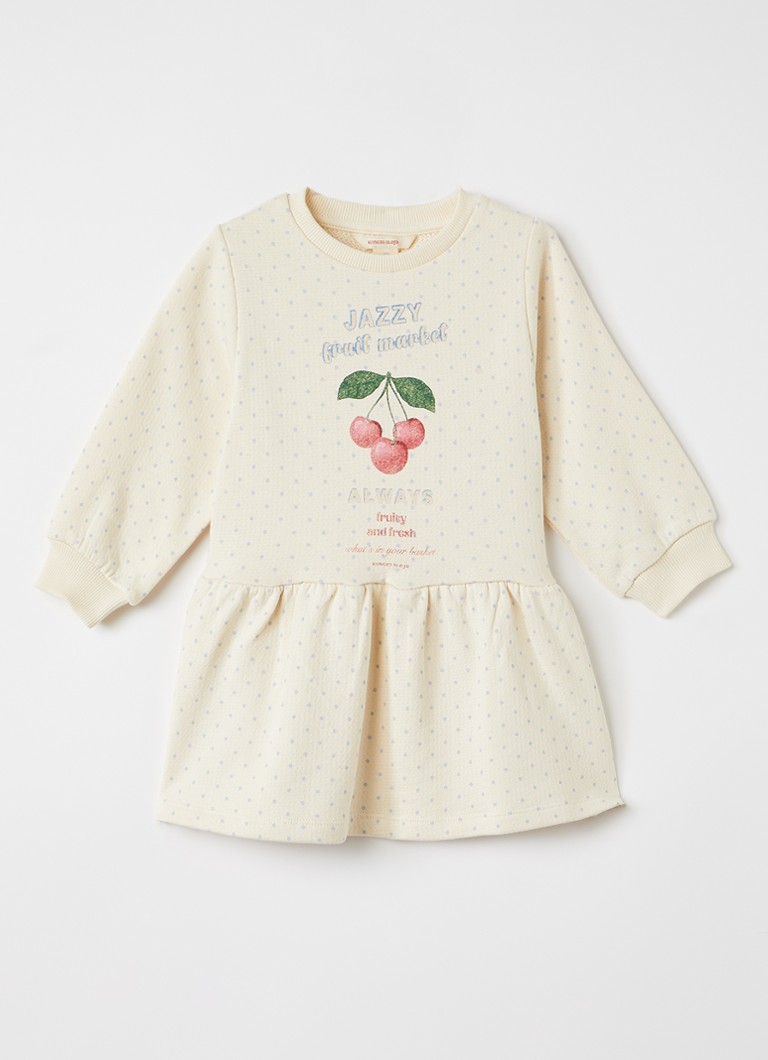 Konges Sløjd Meisjes Loupy jurk met print in de kleur Beige, maat: 18M=86
