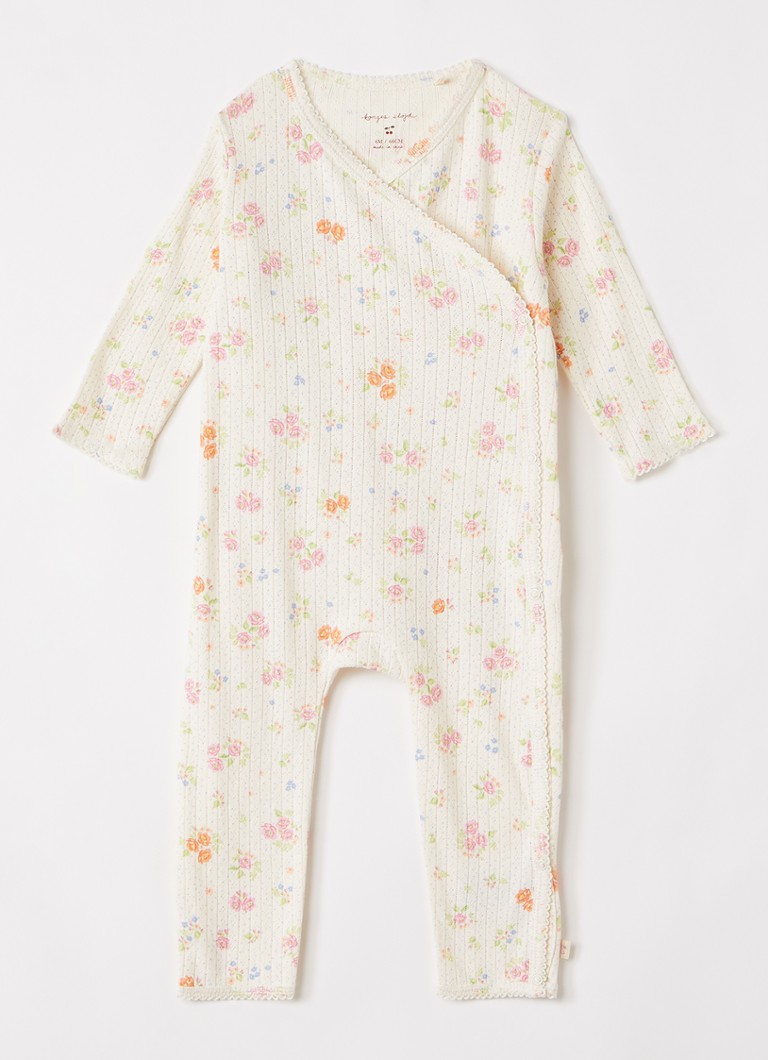 Konges Sløjd Meisjes Minnie babypak met bloemenprint in de kleur Creme, maat: 6M=68