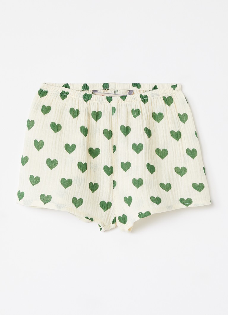 Konges Sløjd Meisjes Coco straight fit korte broek met print in de kleur Groen, maat: 12M=80