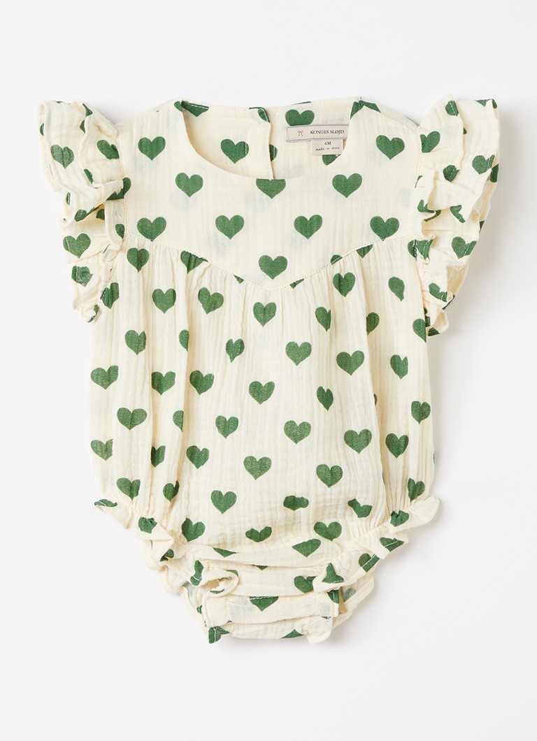 Konges Sløjd Meisjes Coco romper met print in de kleur Groen, maat: 1M=56
