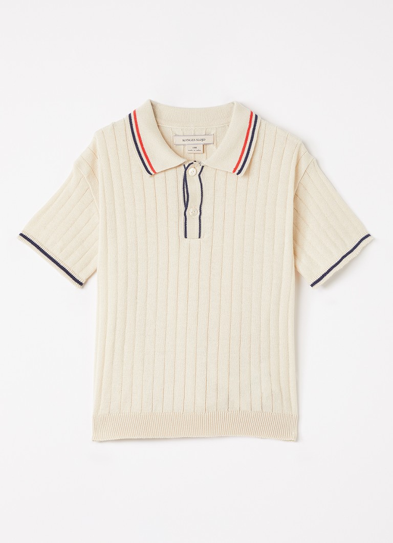 Konges Sløjd Jongens Mio polo met ribstructuur in de kleur Beige, maat: 12M=80