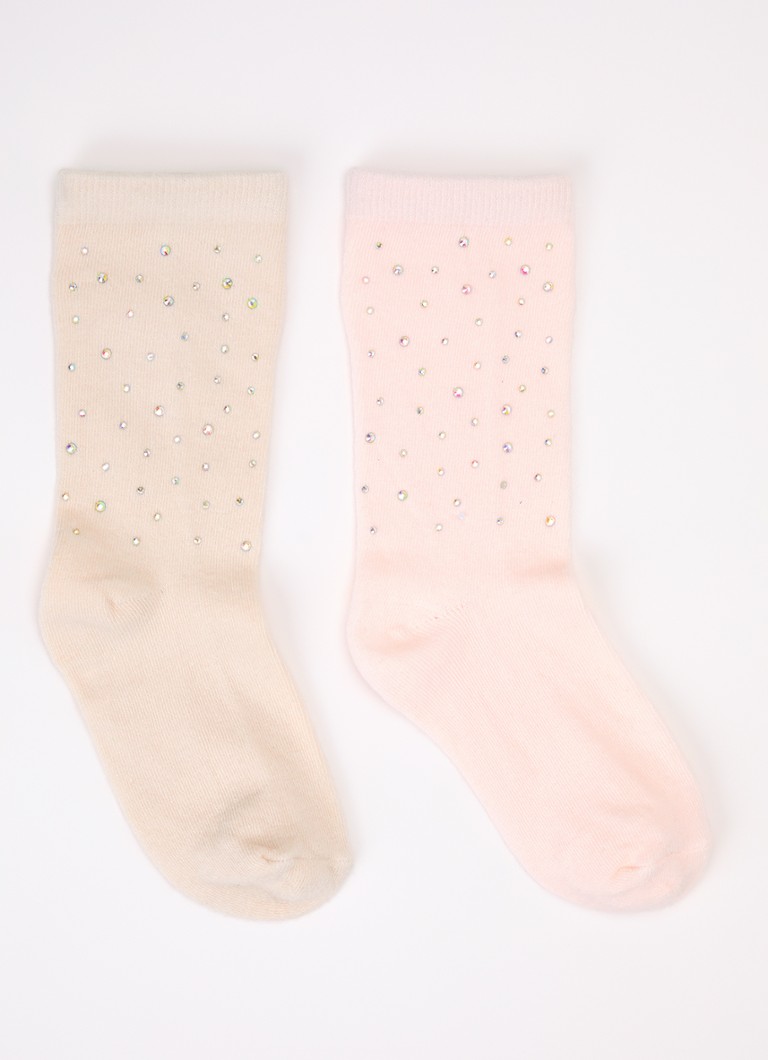 Konges Sløjd Sequin sokken met glitter in katoenblend in de kleur Roze, maat: 25-28