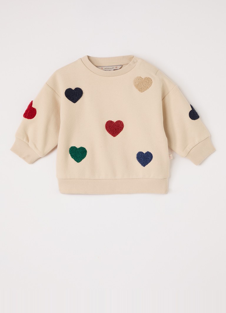 Konges Sløjd Meisjes Lou sweater met borduring in de kleur Beige, maat: 2Y=92