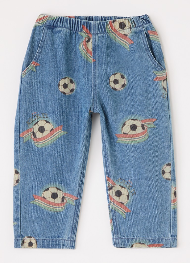 Konges Sløjd Meisjes Magot straight leg jeans met print in de kleur Indigo, maat: 2Y=92