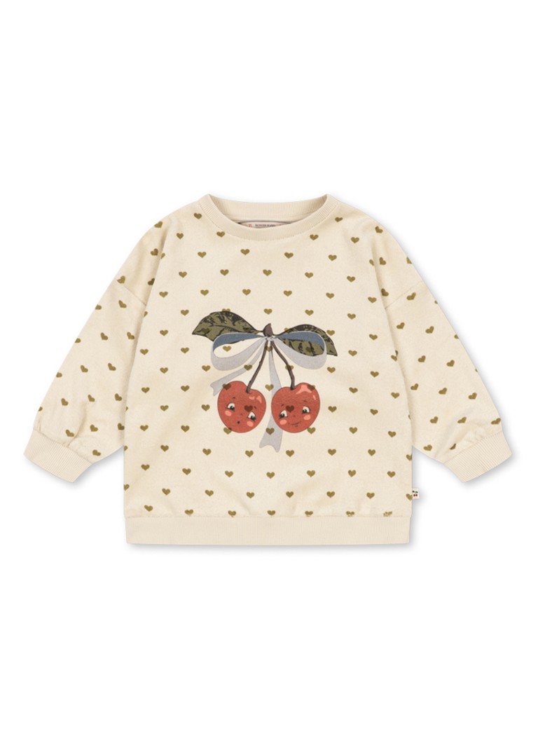 Konges Sløjd Meisjes Mitty sweater met print in de kleur Gebroken wit, maat: 3Y=98