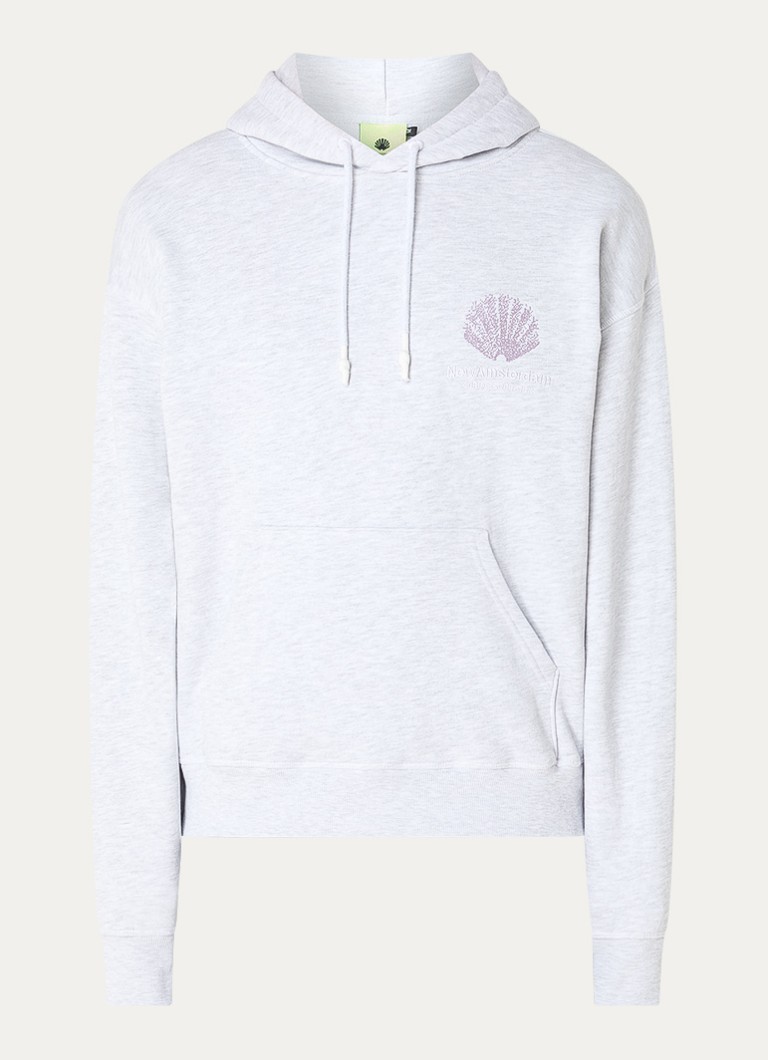 New Amsterdam Surf Association Heren Sprayed hoodie met logo- en backprint in de kleur Grijs, maat: XL