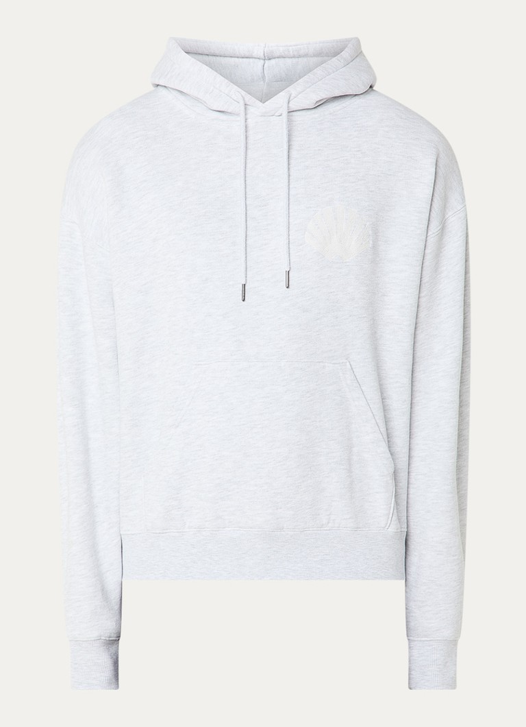 New Amsterdam Surf Association Heren Chop hoodie met logoborduring in de kleur Grijsmele, maat: M
