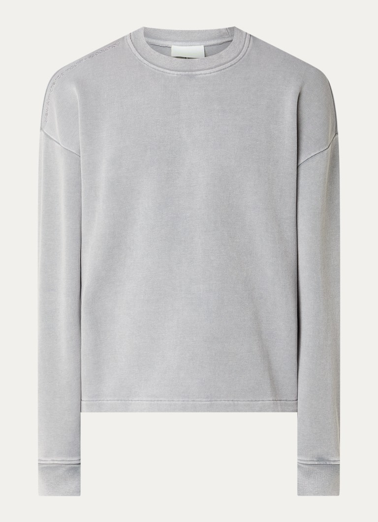 New Amsterdam Surf Association Heren Sweater met logoborduring in de kleur Lichtgrijs, maat: XL