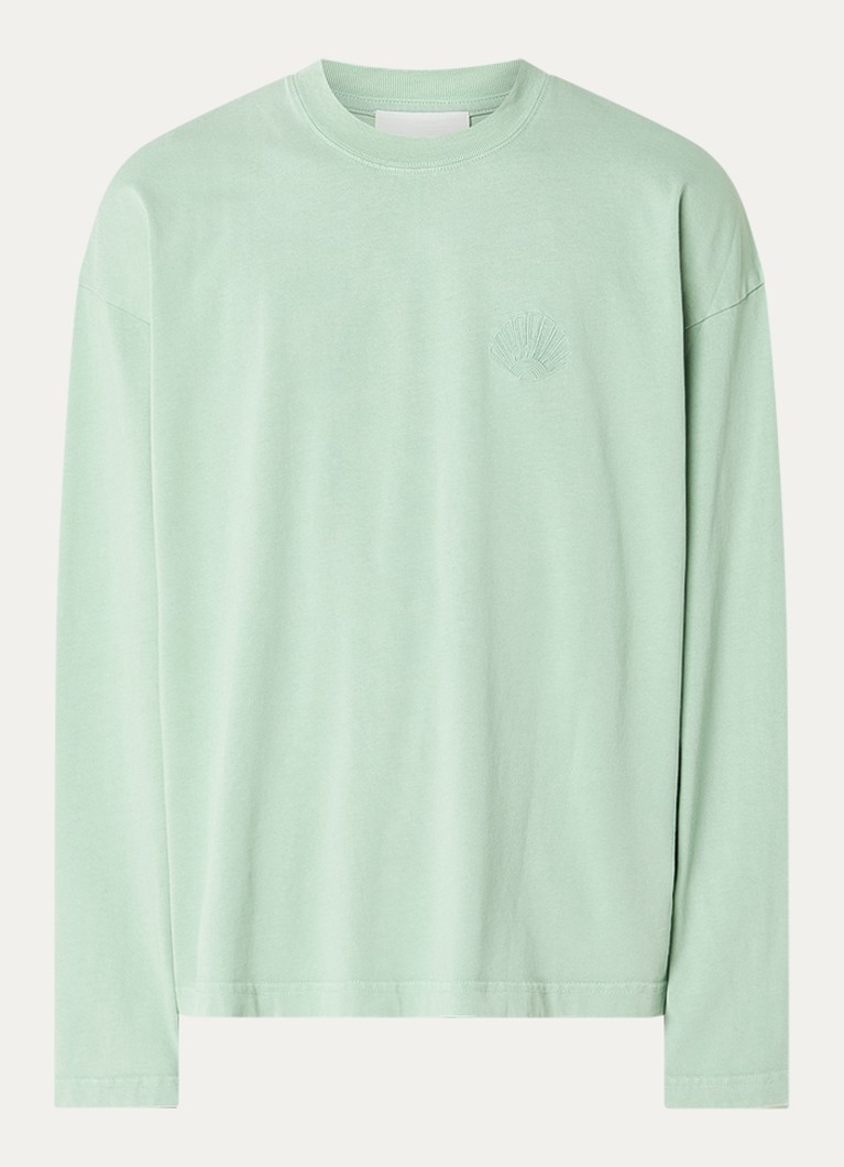 New Amsterdam Surf Association Heren Longsleeve met logoborduring in de kleur Lichtgroen, maat: S
