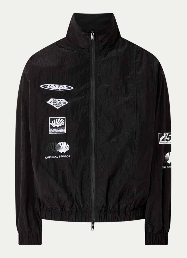 New Amsterdam Surf Association Heren Jack met print en ritszakken in de kleur Zwart, maat: L