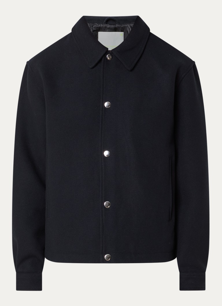 New Amsterdam Surf Association Heren Jack in wolblend met steekzakken in de kleur Zwart, maat: XL