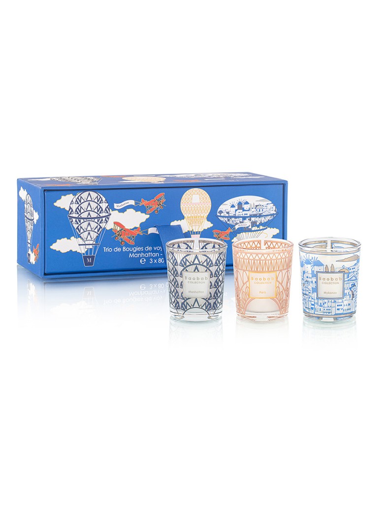Baobab Collection Trio Travel geurkaarsen set van 3 Blauw - Deal