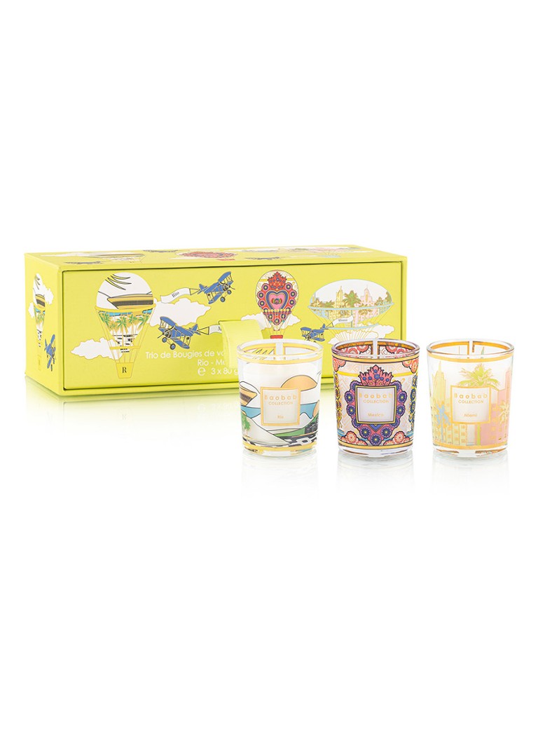 Baobab Collection Trio Travel geurkaarsen set van 3 Groen - Deal