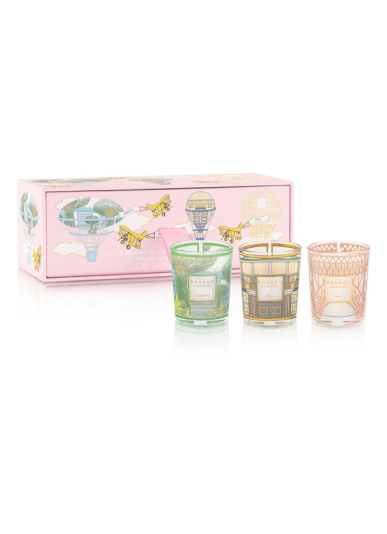 Baobab Collection Trio Travel geurkaarsen set van 3 Roze - Deal