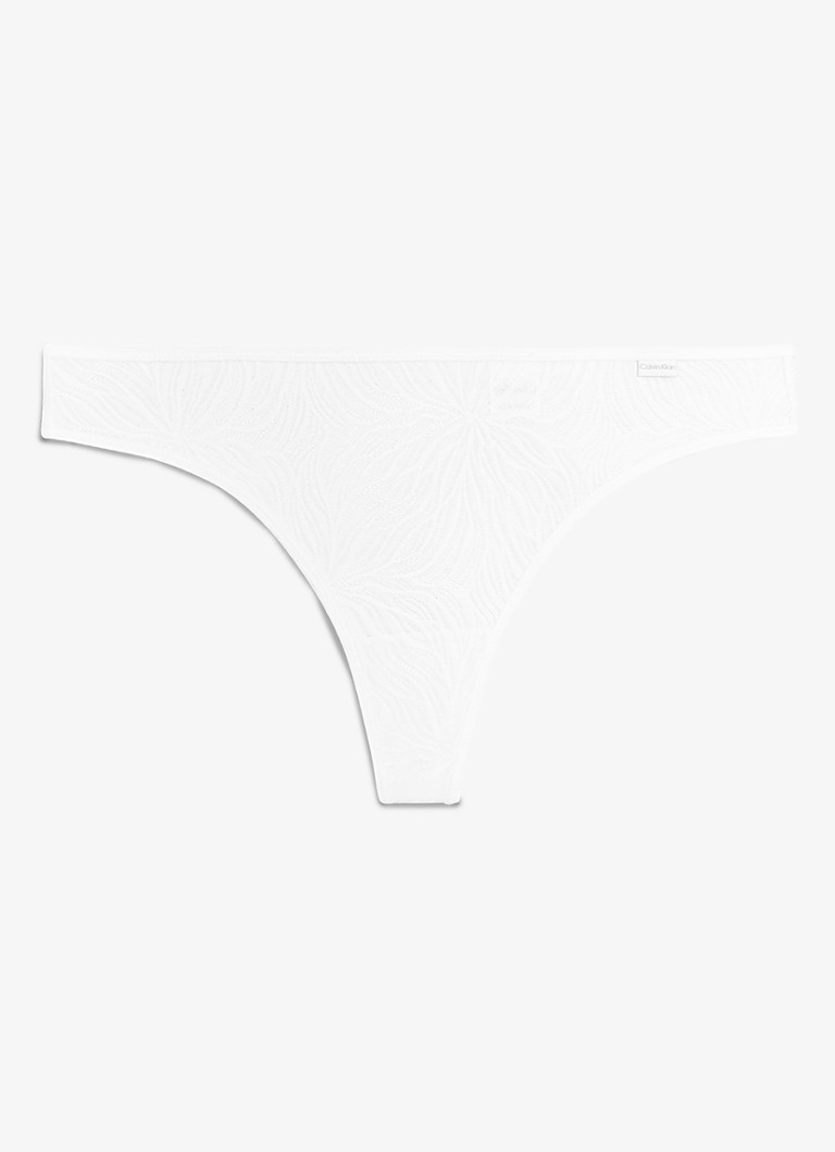 Calvin Klein Dames Sheer Marquisette string van kant in de kleur White / wit