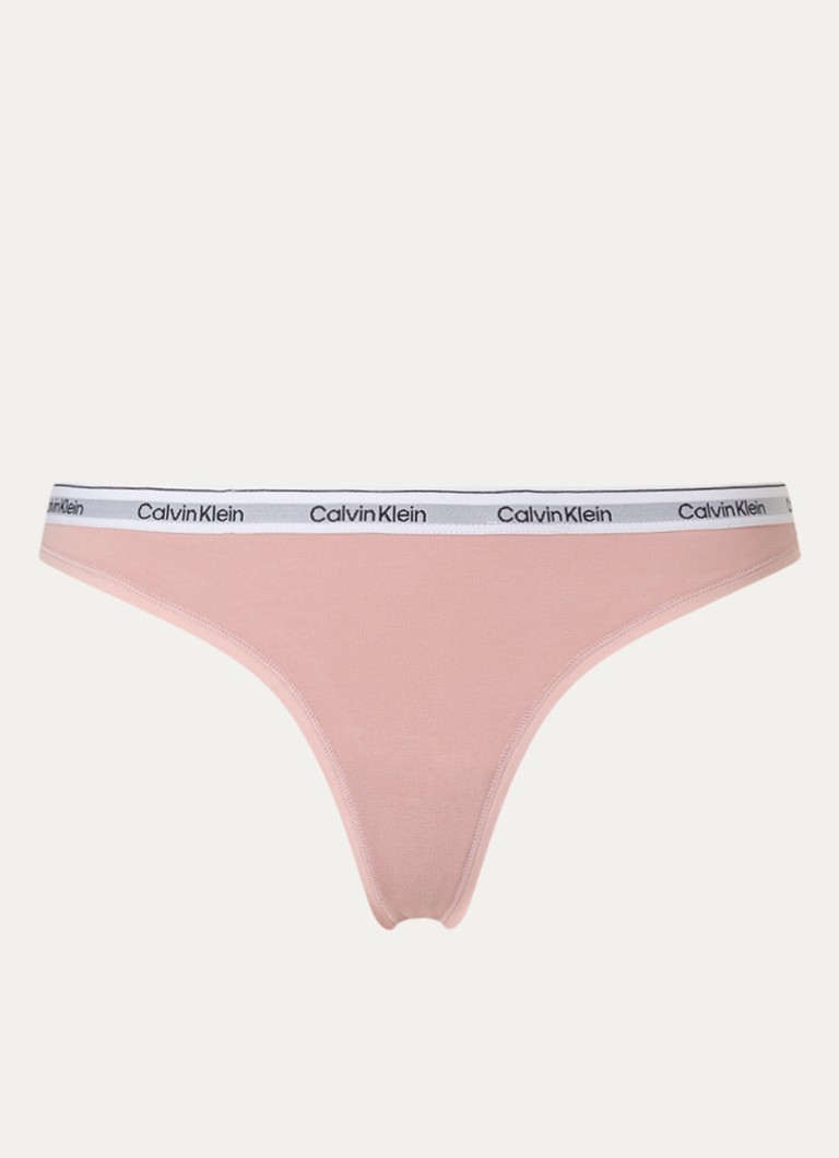Calvin Klein Dames Modern string met logoband in de kleur Subdued / beige