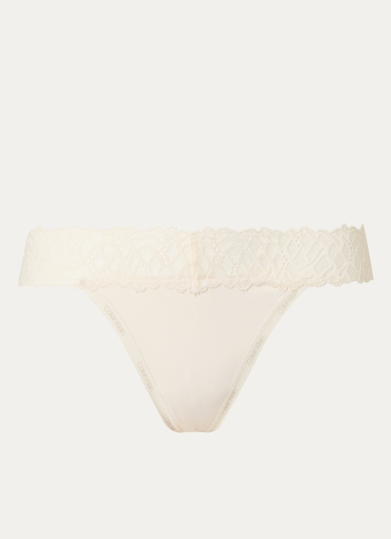 Calvin Klein Dames Attraction slip met details van kant in de kleur Ivoor