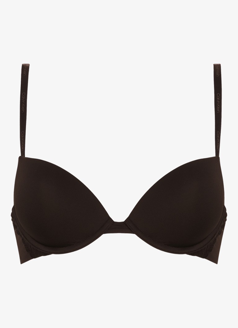 Calvin Klein Dames Attraction plunge push-up bh in de kleur Zwart