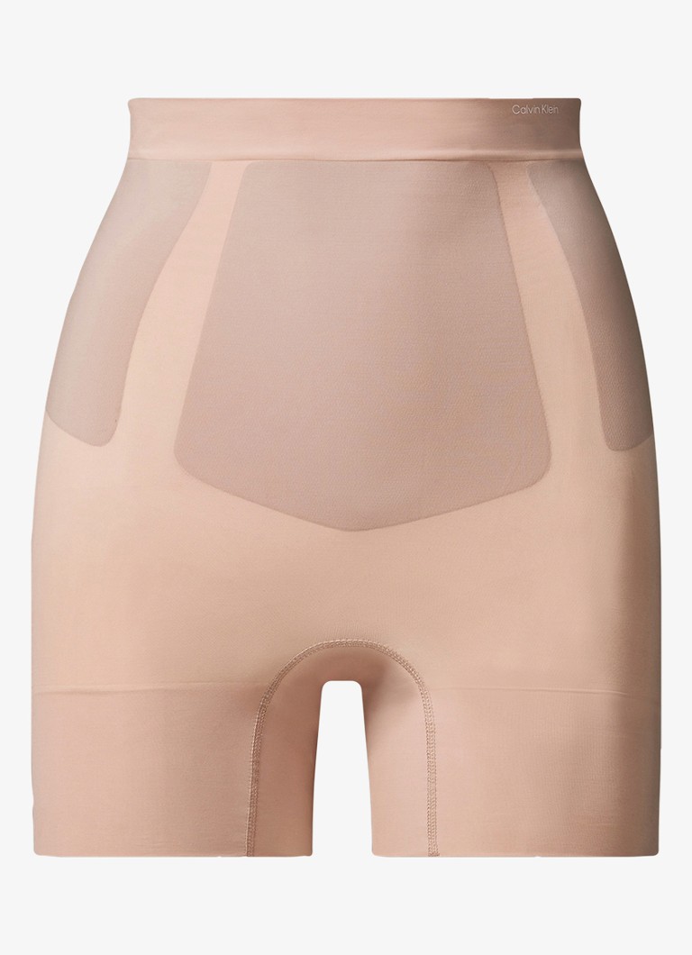 Calvin Klein Dames Secure Sculpt high waisted corrigerende short in de kleur Beige