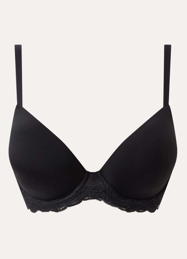 Calvin Klein Dames Voorgevormde bh met kant in de kleur Zwart