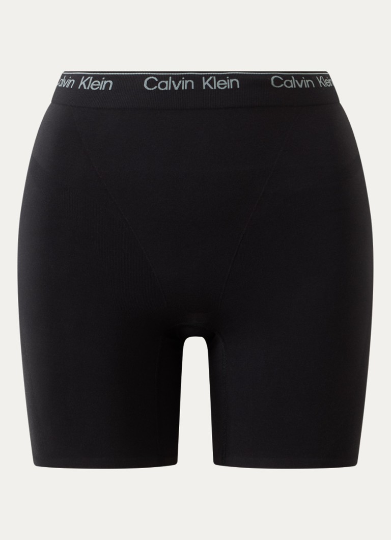 Calvin Klein Dames Corrigerende short met logoband in de kleur Zwart