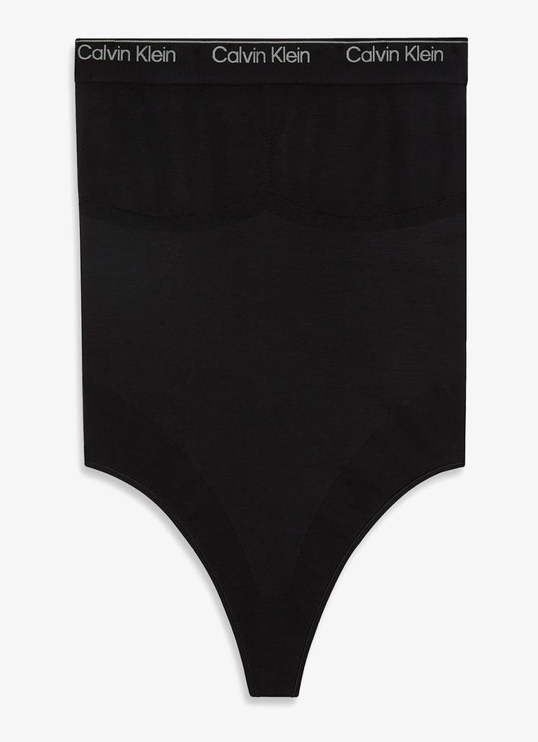 Calvin Klein Dames High waist corrigerende string met logoband in de kleur Zwart