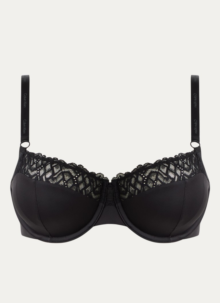 Calvin Klein Dames Unlined balconette bh met kant in de kleur Zwart