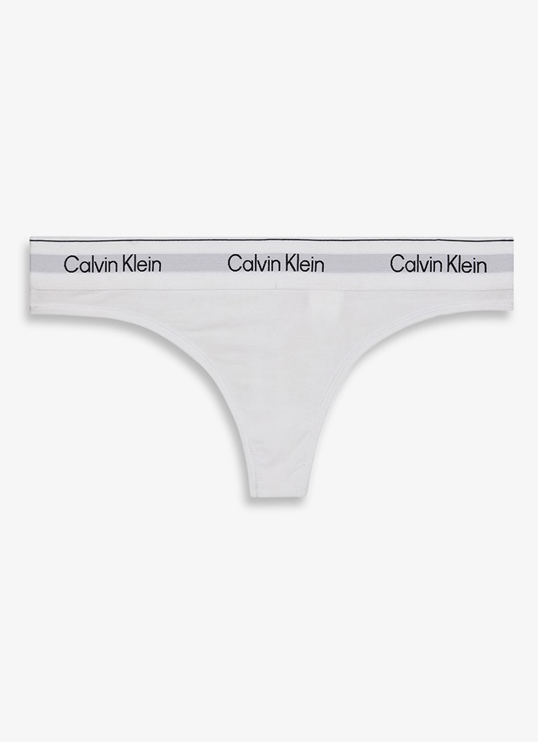 Calvin Klein Dames String met logoband in de kleur Wit