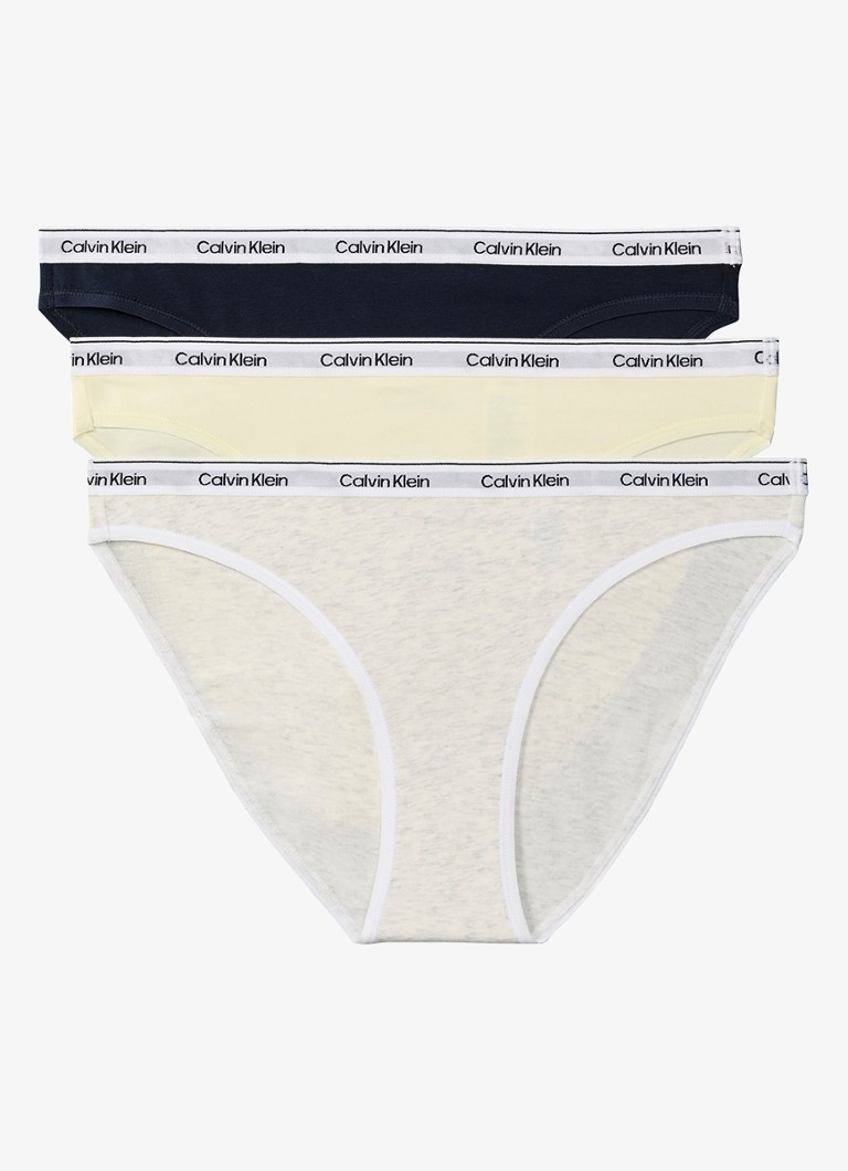 Calvin Klein Dames Hipster met logoband in 3-pack in de kleur Beige