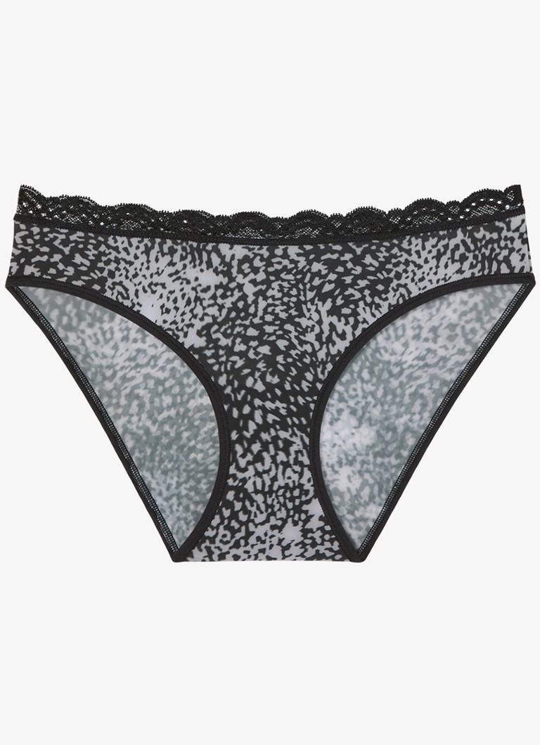 Calvin Klein Dames Hipster met mesh in de kleur ANIMAL WAVE BLACK