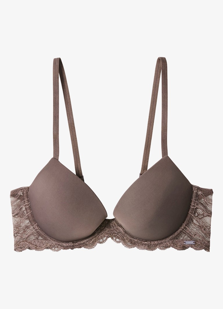 Calvin Klein Dames Voorgevormde bh met kant in de kleur Bruin