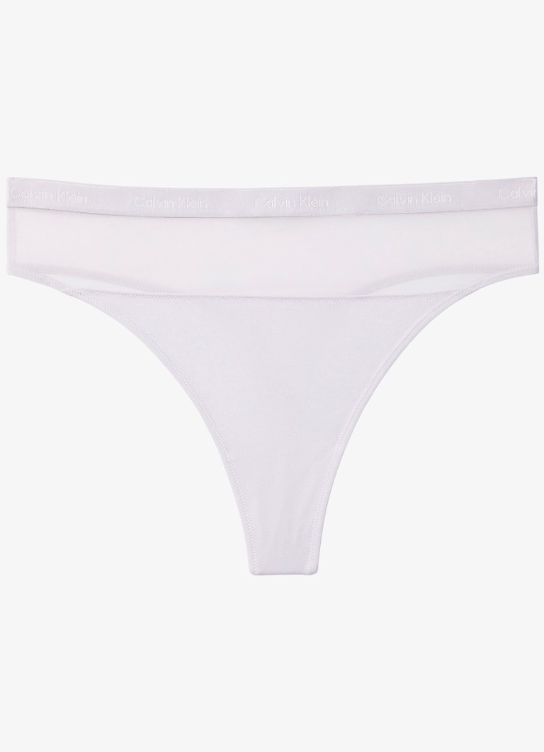 Calvin Klein Dames String met logoband in de kleur Lila