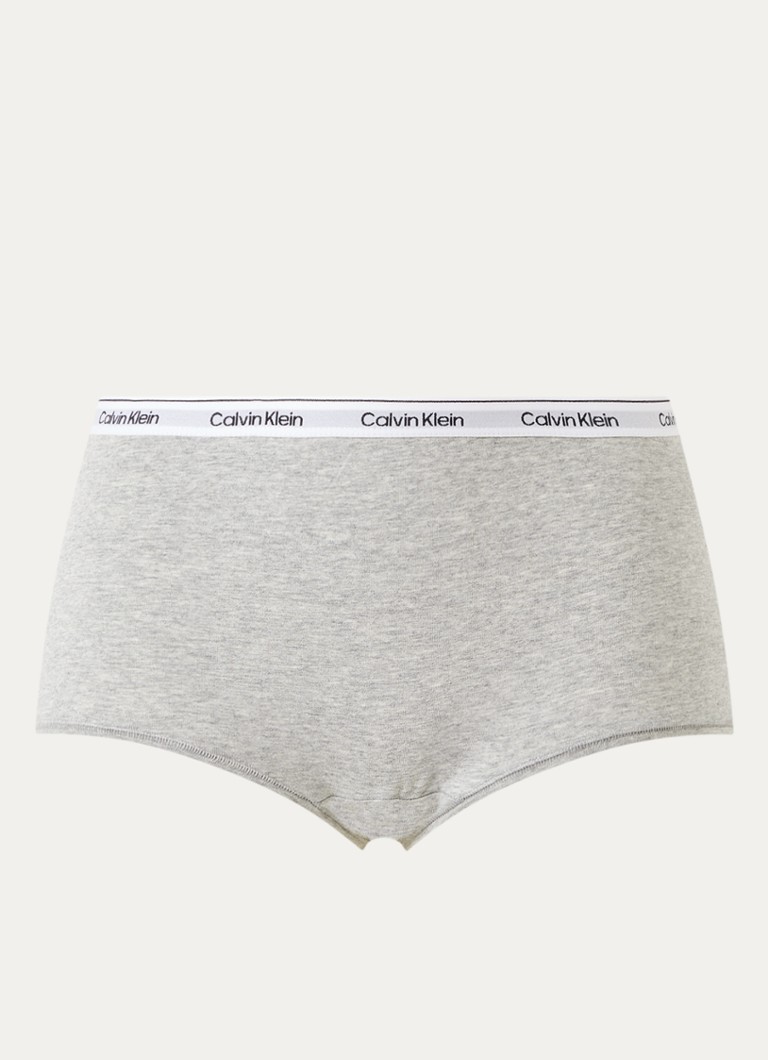 Calvin Klein Dames Icon shorty met logoband in de kleur Grey Heather-P7A / Grijs