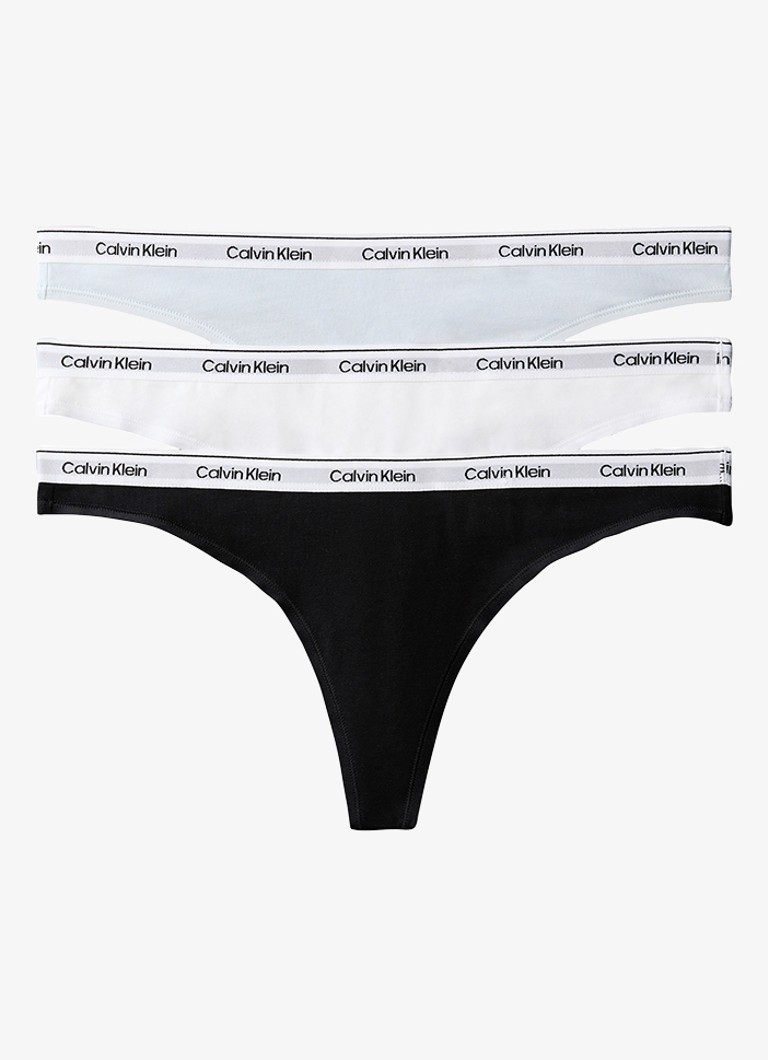 Calvin Klein Dames String met logoband in 3-pack in de kleur Multicolor