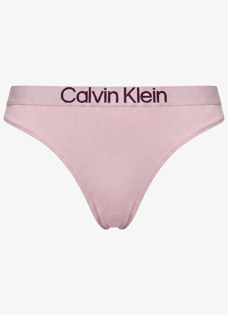 Calvin Klein Dames String met logoband in de kleur Hawaii Orchid-MSD / Roze