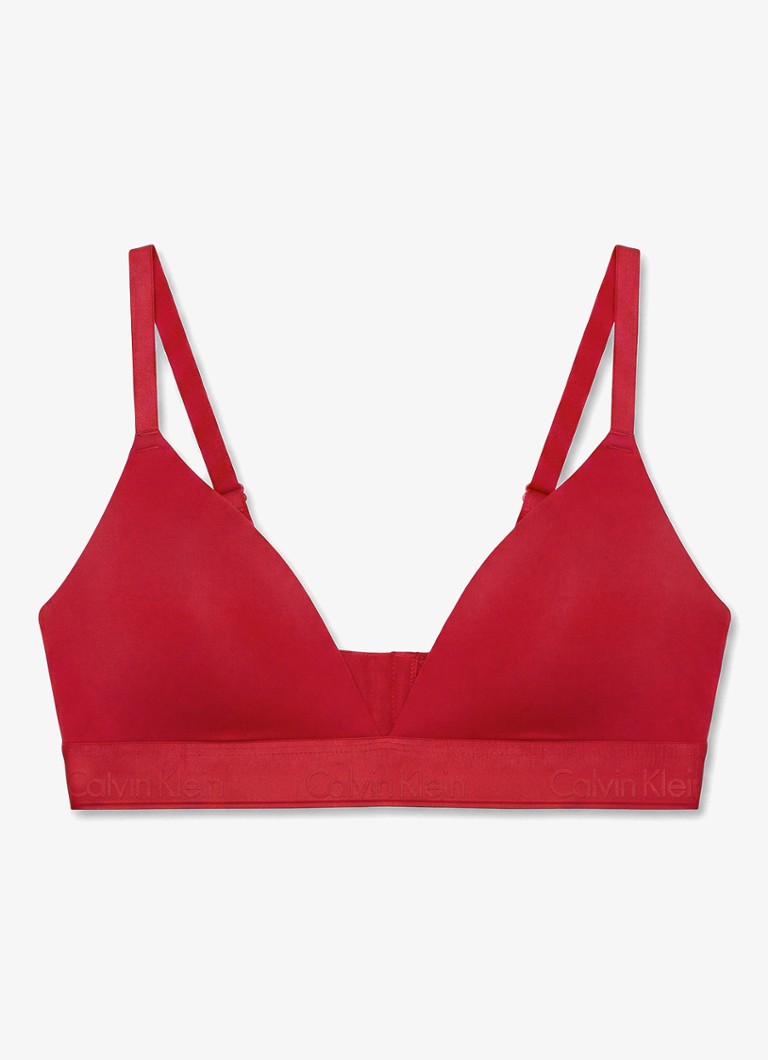 Calvin Klein Dames Bralette met logoband in de kleur Kersenrood