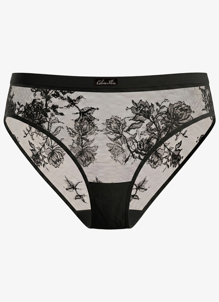 Calvin Klein Dames Slip van kant in de kleur Zwart