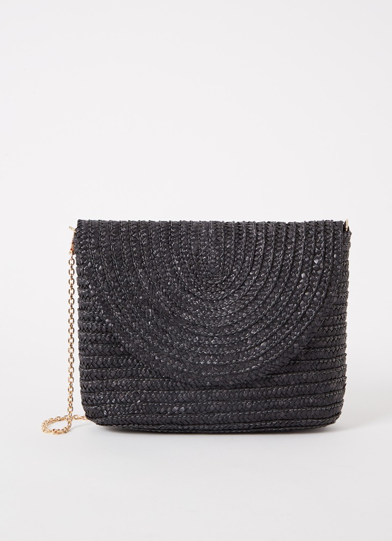 Phase Eight Dames Clutch van raffia met afneembare schouderriem in de kleur Zwart