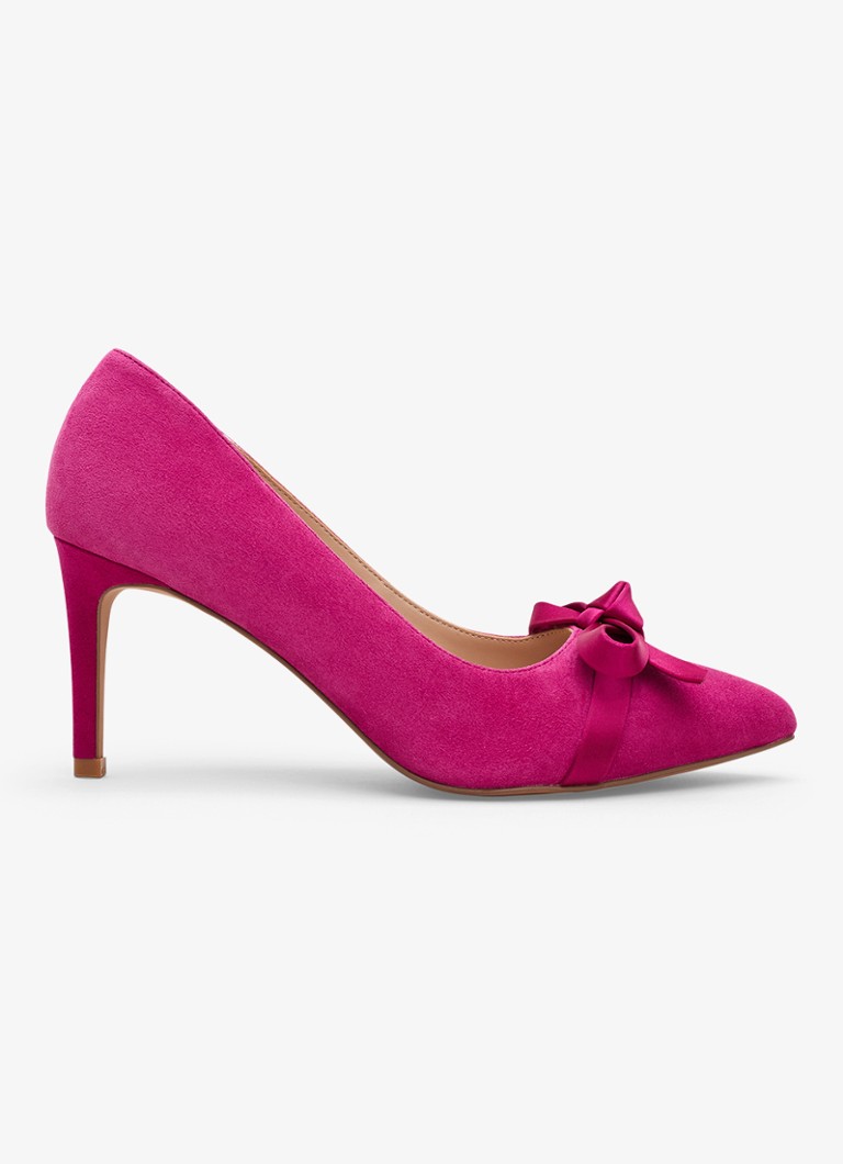 Phase Eight Dames Bow pump van suède in de kleur Donkerroze