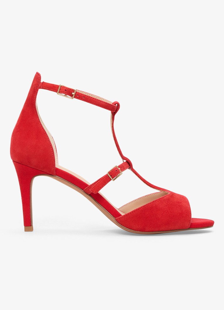 Phase Eight Dames T Bar sandalette van suède in de kleur Rood