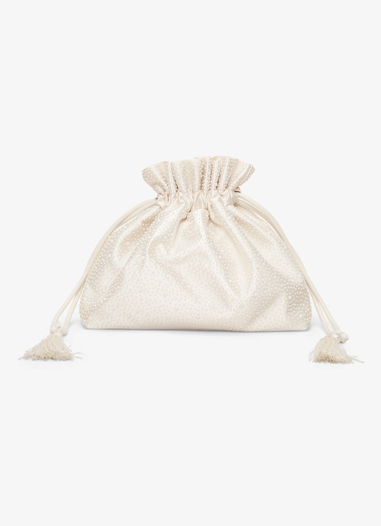 Phase Eight Dames Clutch met imitatieparels in de kleur Ivoor