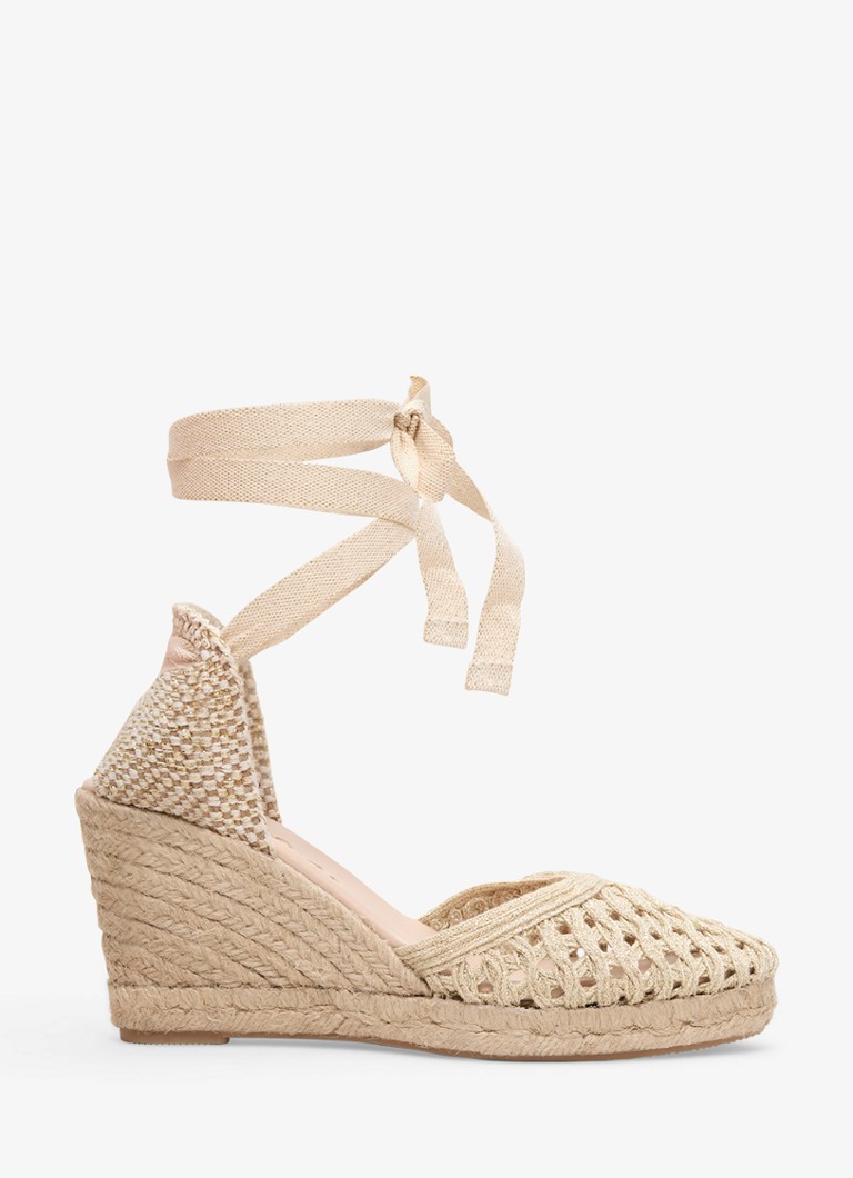Phase Eight Dames Wedge espadrilles met lurex in de kleur Beige