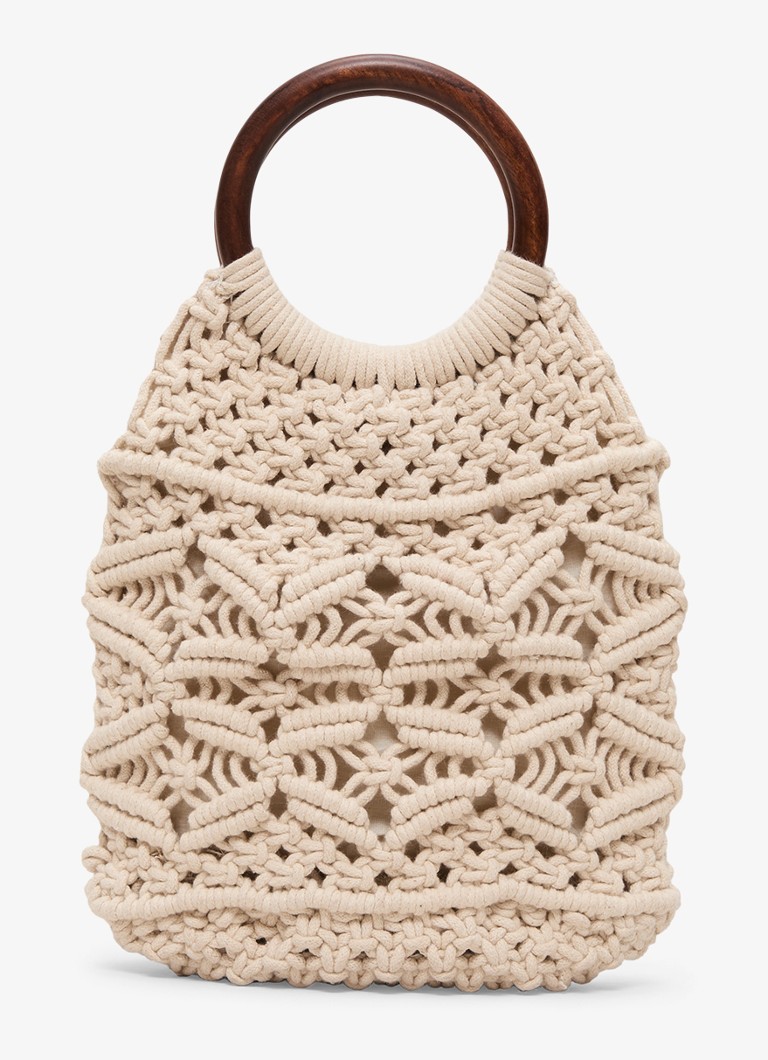Phase Eight Dames Macrame handtas in de kleur Ivoor