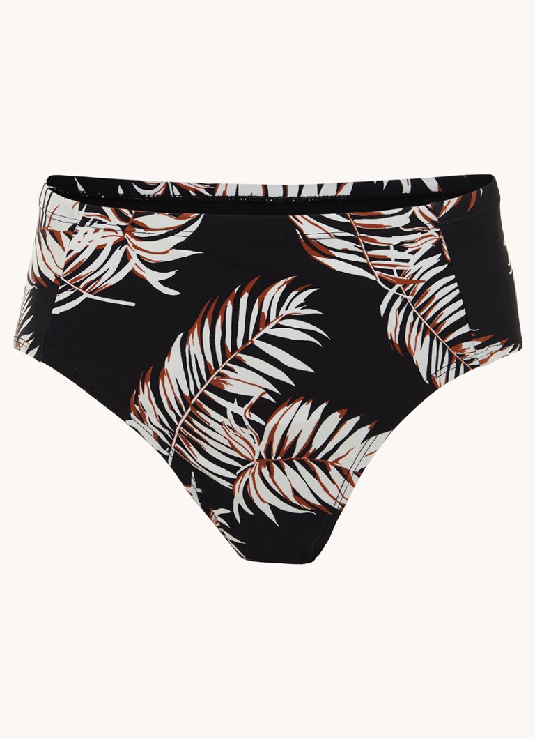 Phase Eight Dames Hipster bikinislip met bladprint in de kleur Zwart
