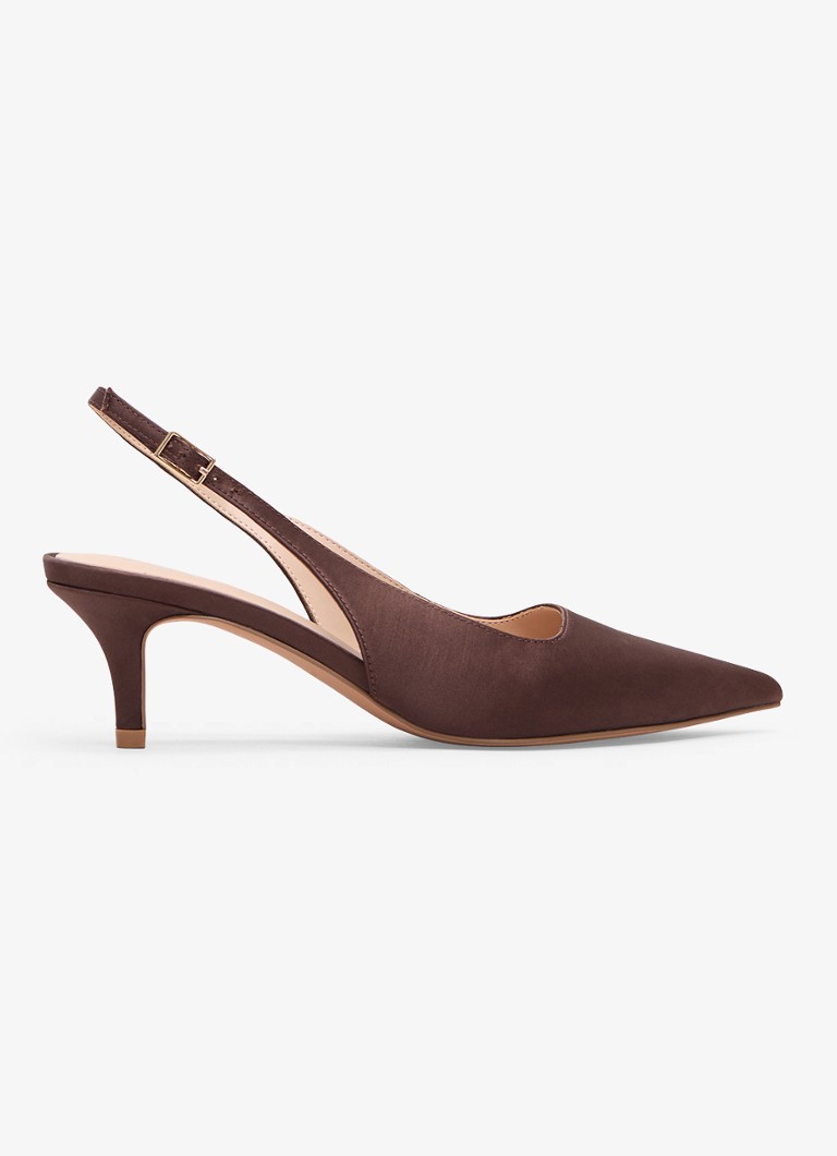 Phase Eight Dames Slingback van satijn in de kleur Bruin