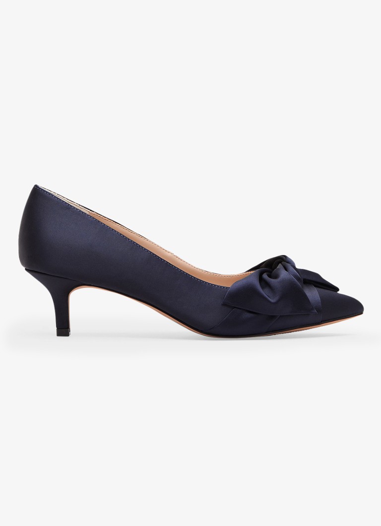 Phase Eight Dames Pump van satijn met strikdetail in de kleur Blauw