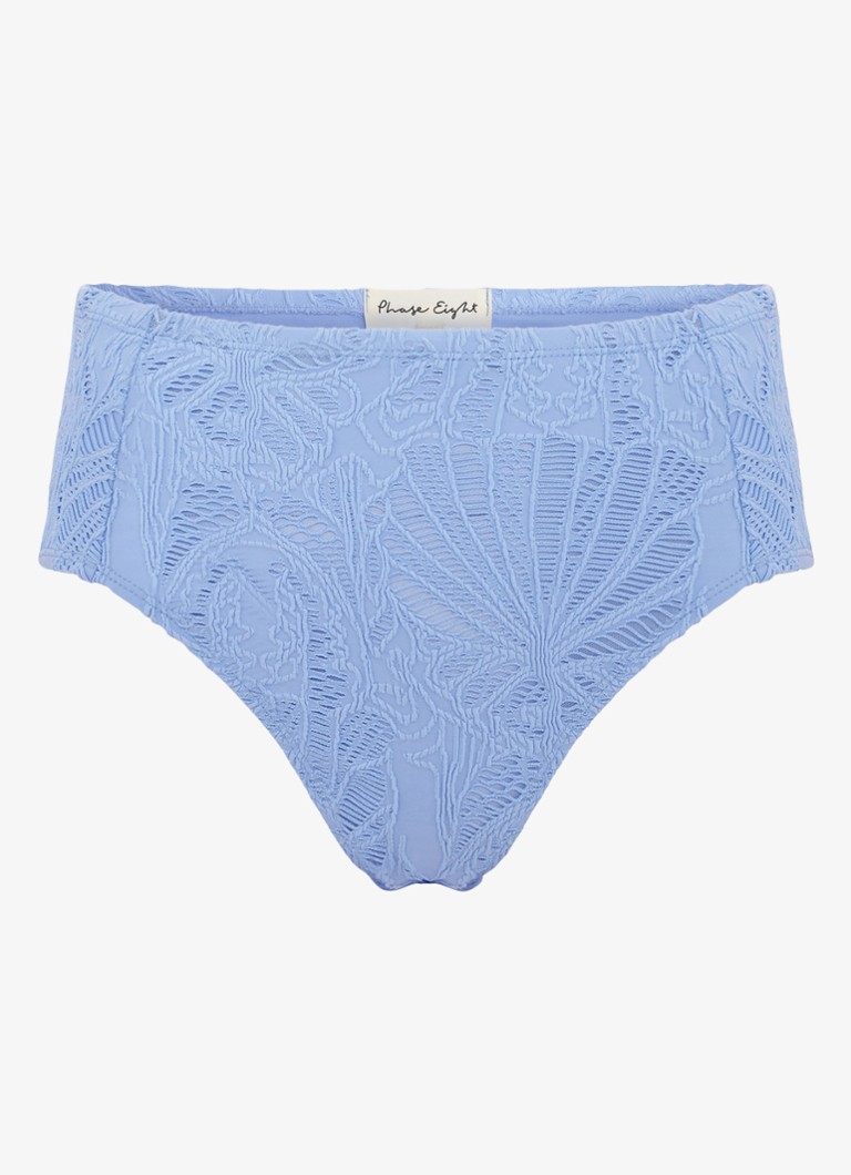 Phase Eight Dames High waisted bikinislip met broderie in de kleur Lichtblauw