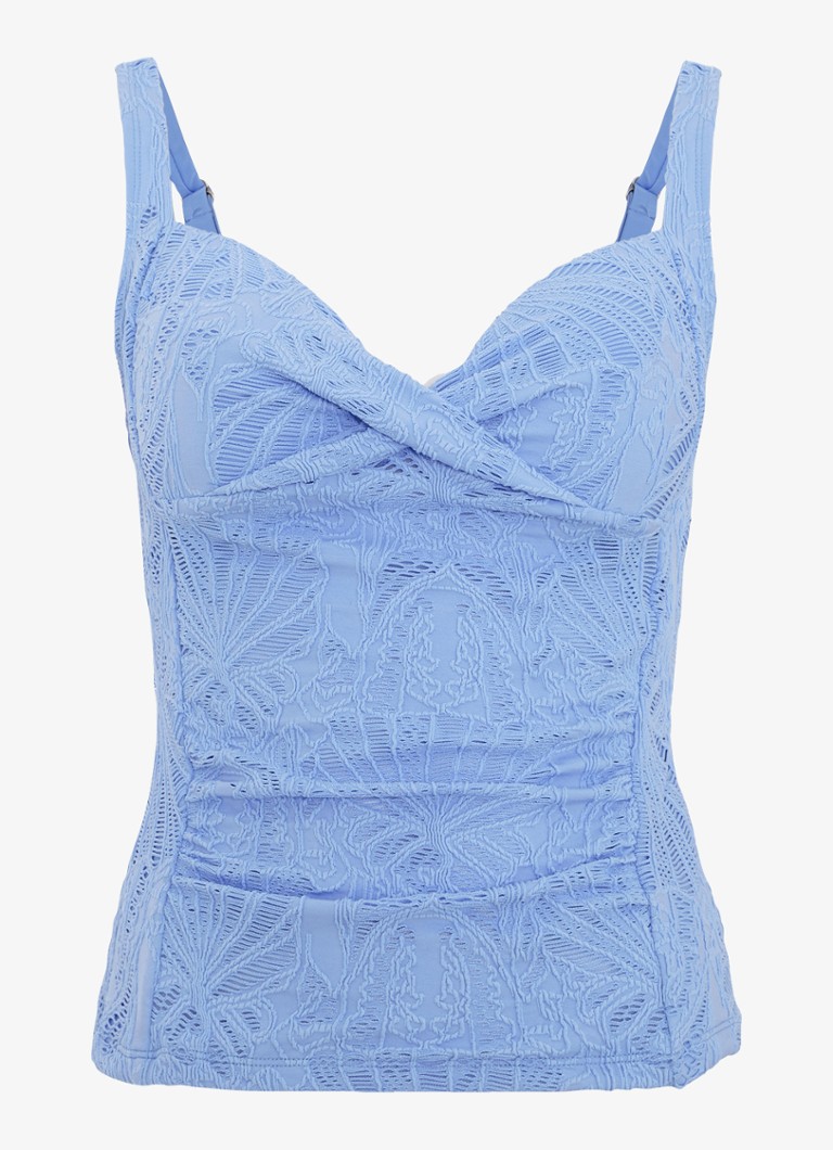 Phase Eight Dames Tankini met broderie in de kleur Lichtblauw